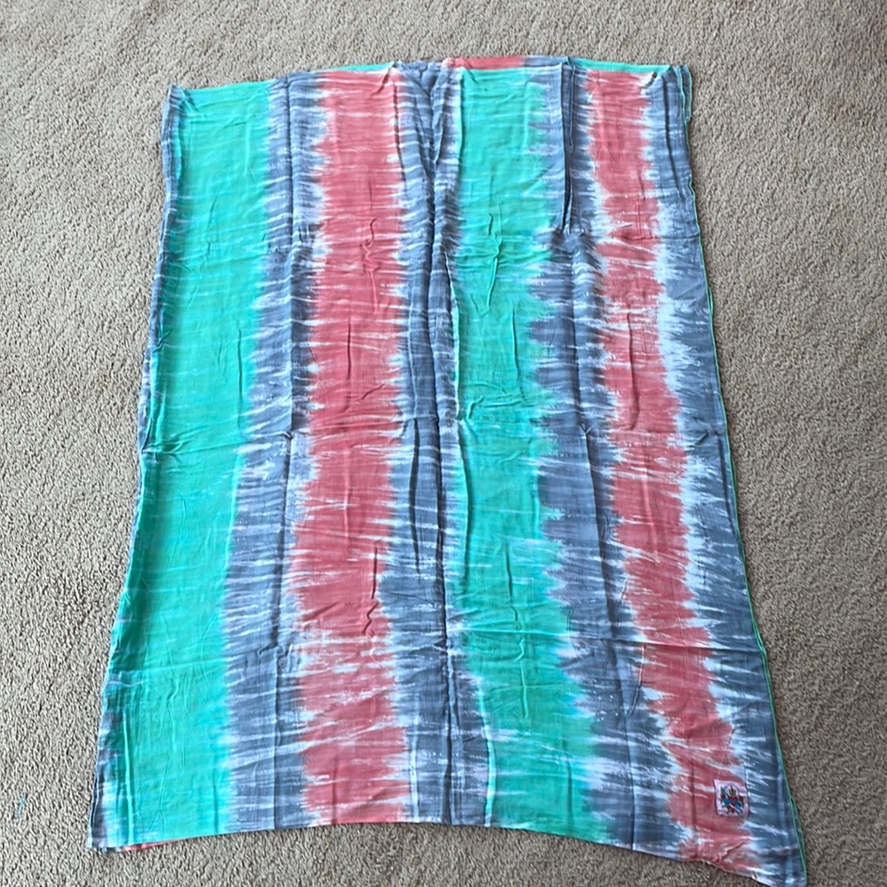 Aloha Royale Scarf/Sarong in Grey, Teal and Coral